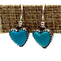 Tiny Turquoise Heart Dangle Earrings
