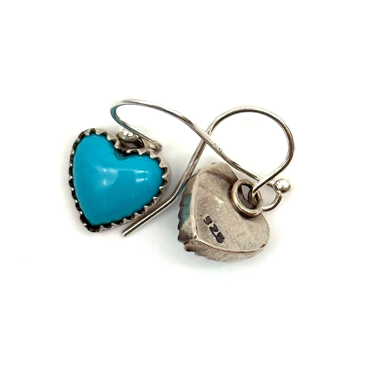 Tiny Turquoise Heart Dangle Earrings