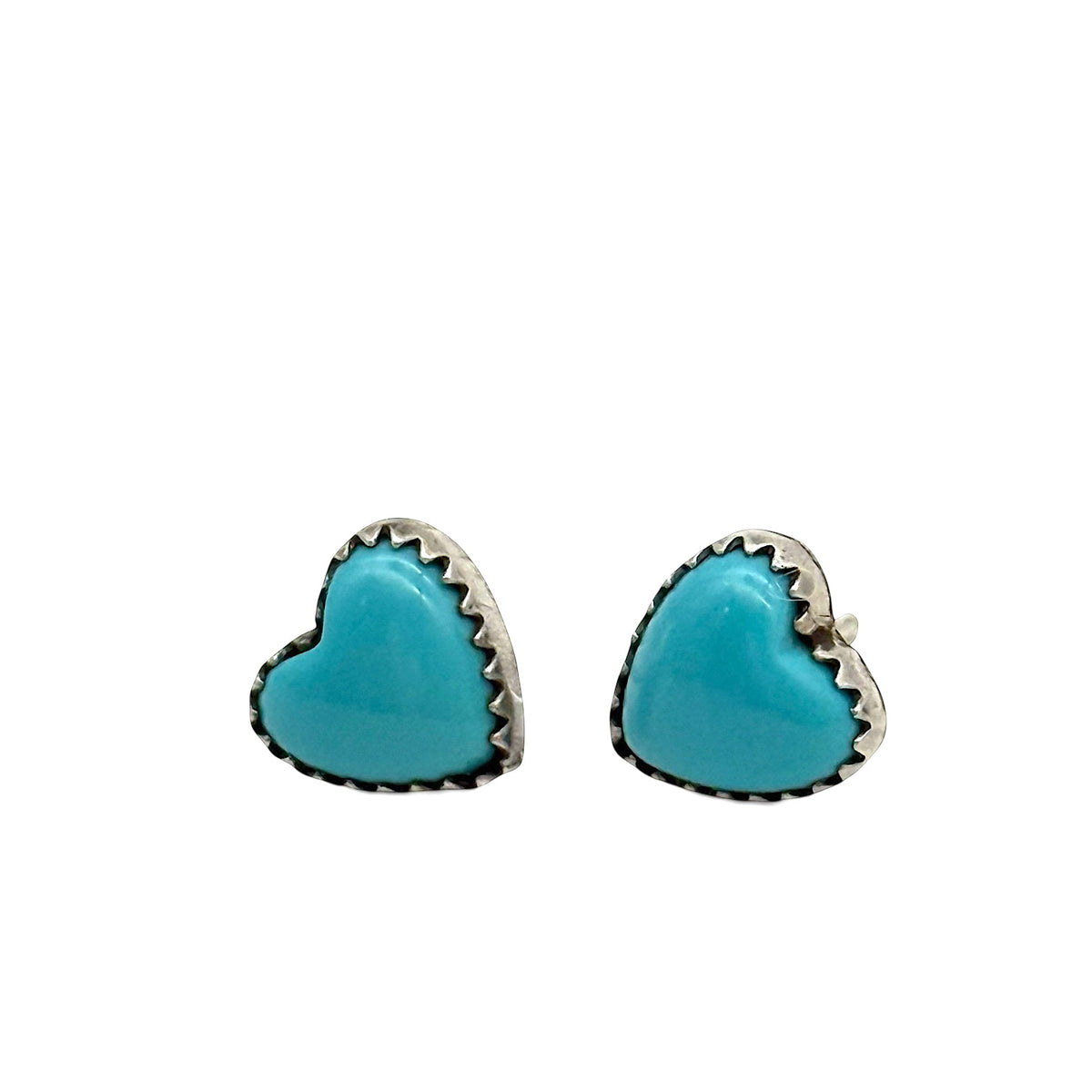 Sterling Silver Tiny Heart Turquoise Earrings