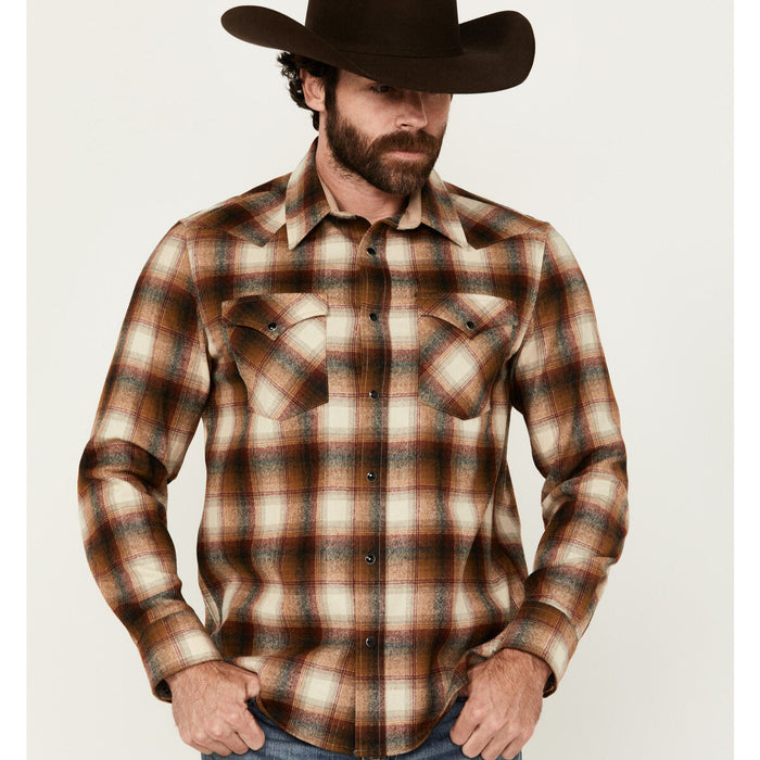 Pendleton Men's Canyon Plaid Print Long Sleeve Snap Western Shirt