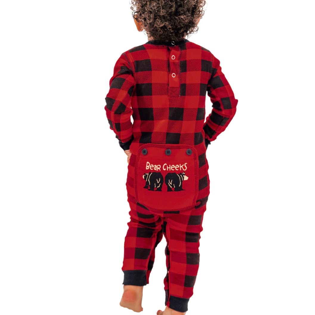 Bear Cheeks Infant Plaid Onesie Flapjack