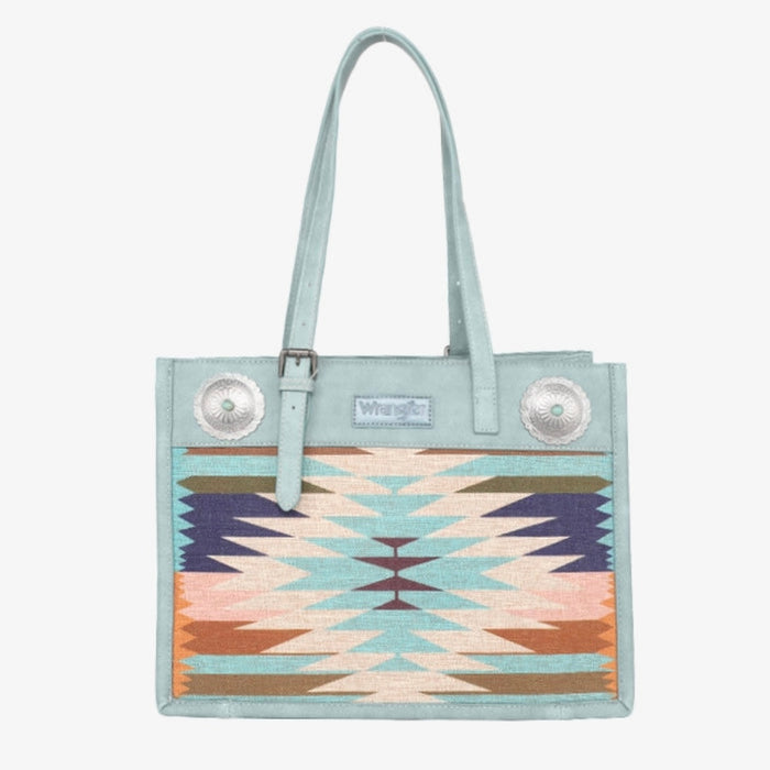Wrangler Southwestern Art Print Tote -Turquoise