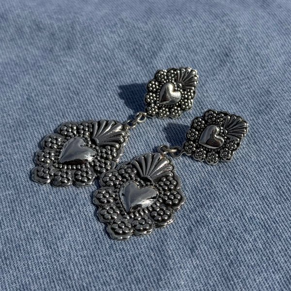 Sterling Silver Heart Post Earrings