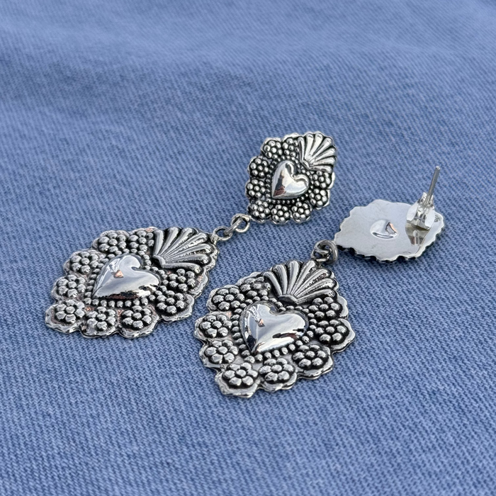 Sterling Silver Heart Post Earrings