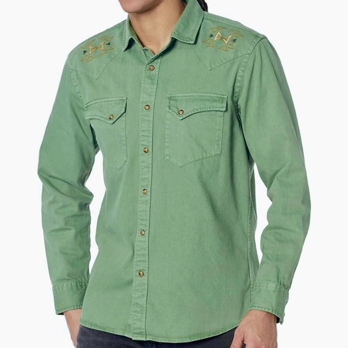 Men’s Wyatt Embroidered Denim Shirt
