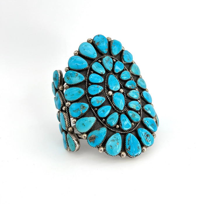 52 Stone Sleeping Beauty Turquoise Cuff Bracelet