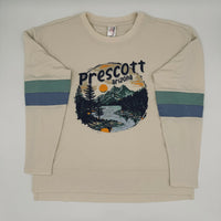 Prescott Arizona Mountain Logo With Stripe Womens Long Sleeve