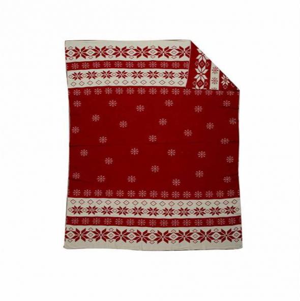 Snowflakes & Poinsettias Galore Throw