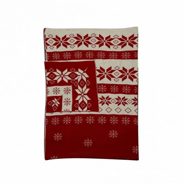 Snowflakes & Poinsettias Galore Throw