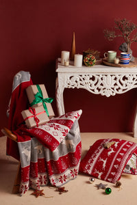 Snowflakes & Poinsettias Galore Throw