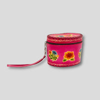 Leather Floral Handmade Wristlet