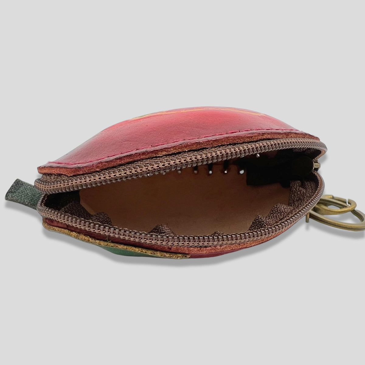 Small Strawberry Leather Wristlet