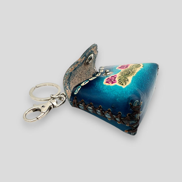 Tiny Leather Square Purse Keychain