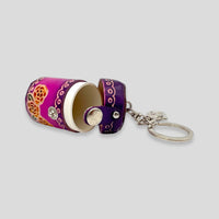 Small Cylinder Floral Keychain