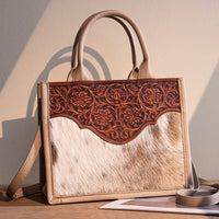 Trinity Ranch Embossed Floral Concealed Carry Tote Tan