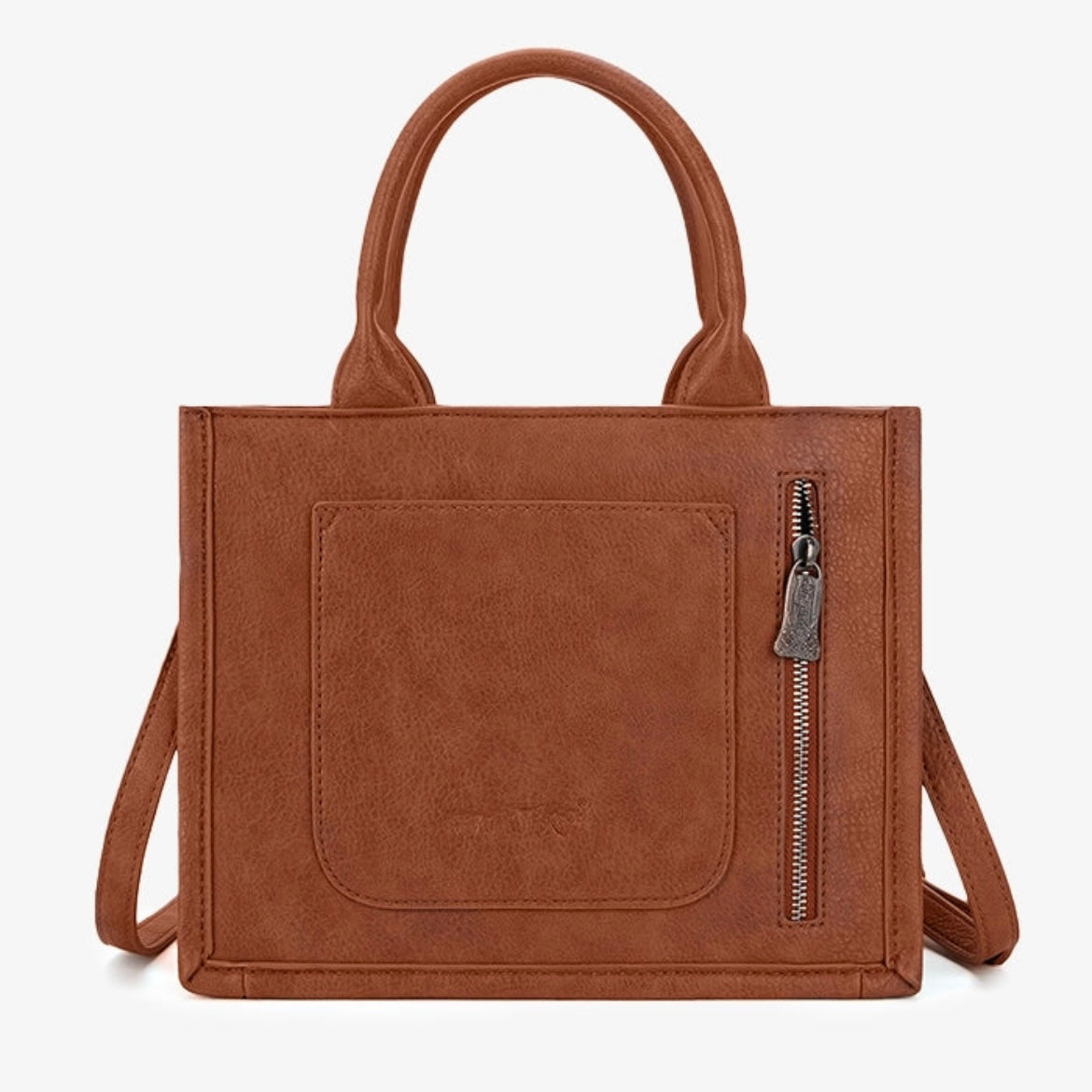 Trinity Ranch Embossed Floral Concealed Carry Tote Brown