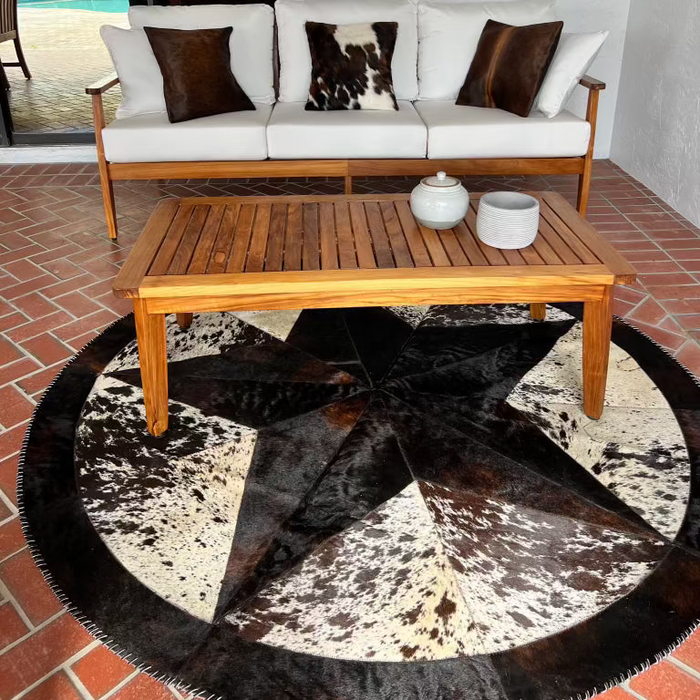 Round Star Pattern Cowhide