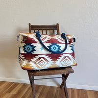 Cream Aztec Weekender Bag