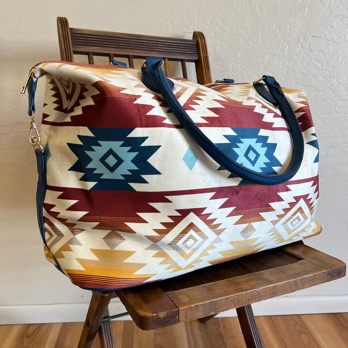 Cream Aztec Duffel Bag