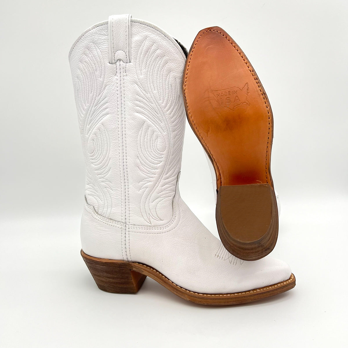 Women's White Cowboy Boots- Size 7