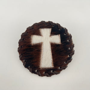 Cowhide Cross Coasters