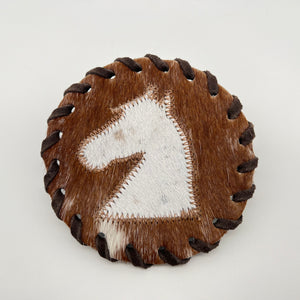 Cowhide Horse Coasters