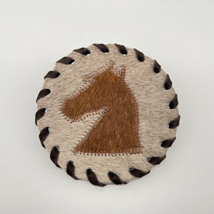 Cowhide Horse Coasters