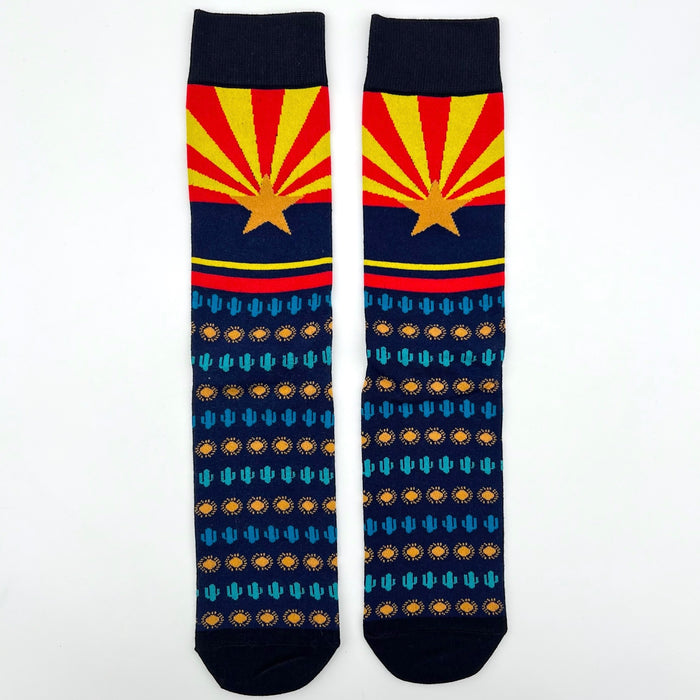 Arizona Flag and Saguaro Socks