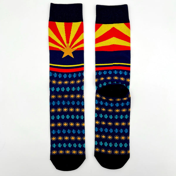 Arizona Flag and Saguaro Socks