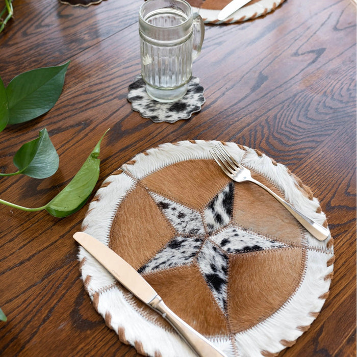 Cowhide 16" Placemats- Horse