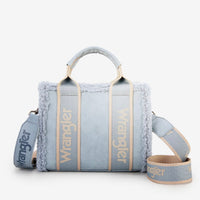 Wrangler Sherpa Small Canvas Tote/Crossbody - Blue