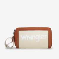 Wrangler Leather Trim Canvas Wallet - Tan