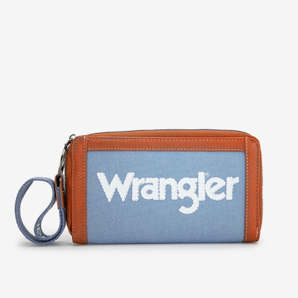 Wrangler Leather Trim Canvas Wallet - Jean