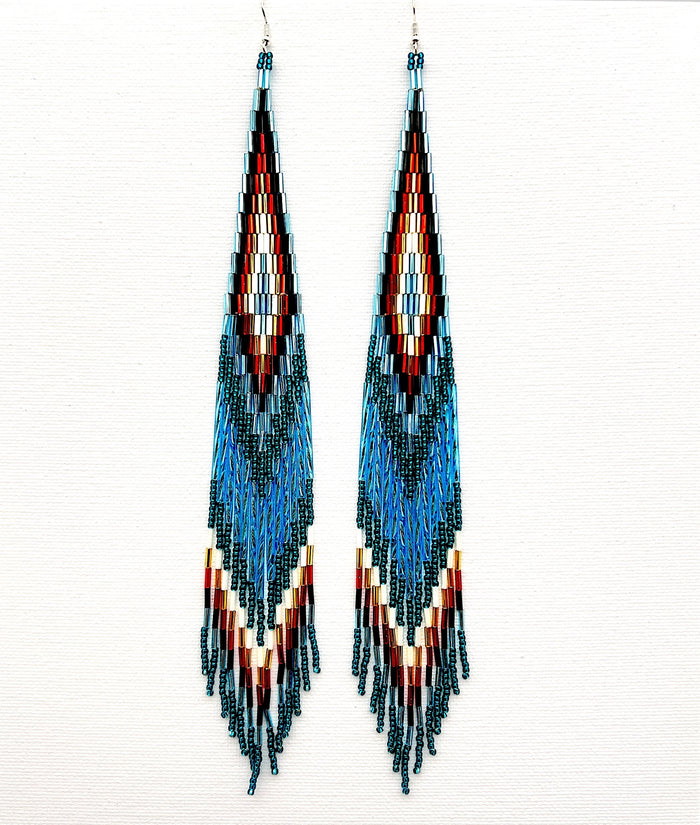 Blue Beaded Shoulder Sweepers