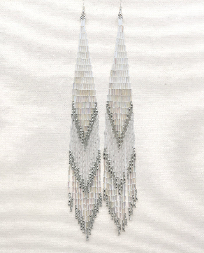 Metalic And Translucent Beaded Shoulder Sweepers