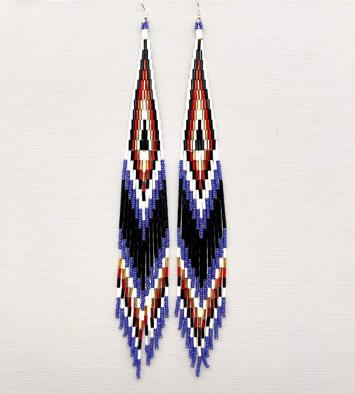 Black And Blue Beaded Shoulder Sweepers