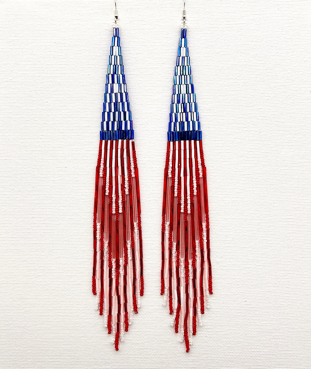 Red White And Blue Beaded Shoulder Sweepers