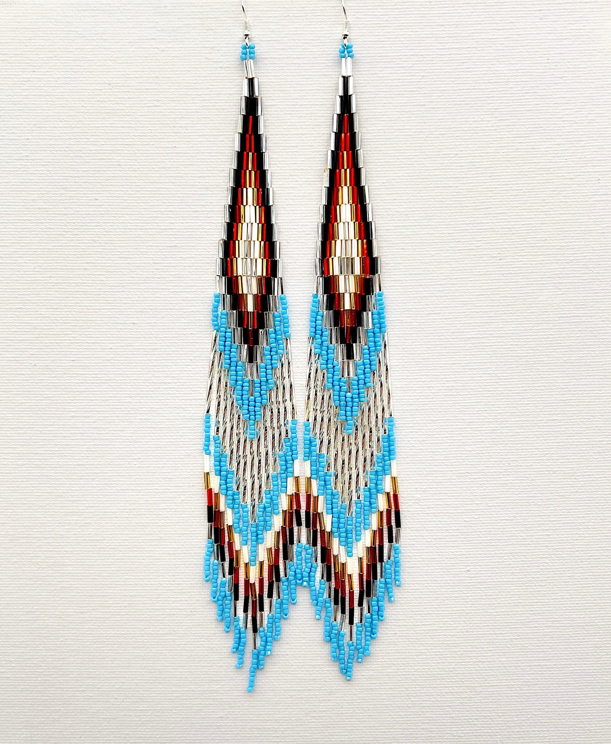 Light Blue And Metalic Beaded Shoulder Sweepers