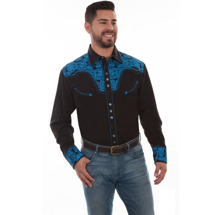 Mens Scully Floral Tooled Embroidery