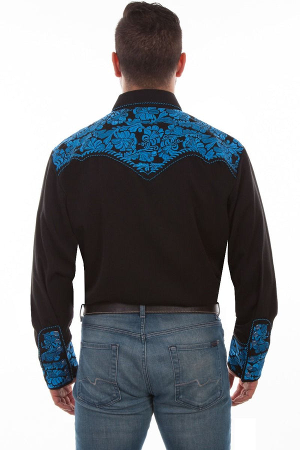 Mens Scully Floral Tooled Embroidery