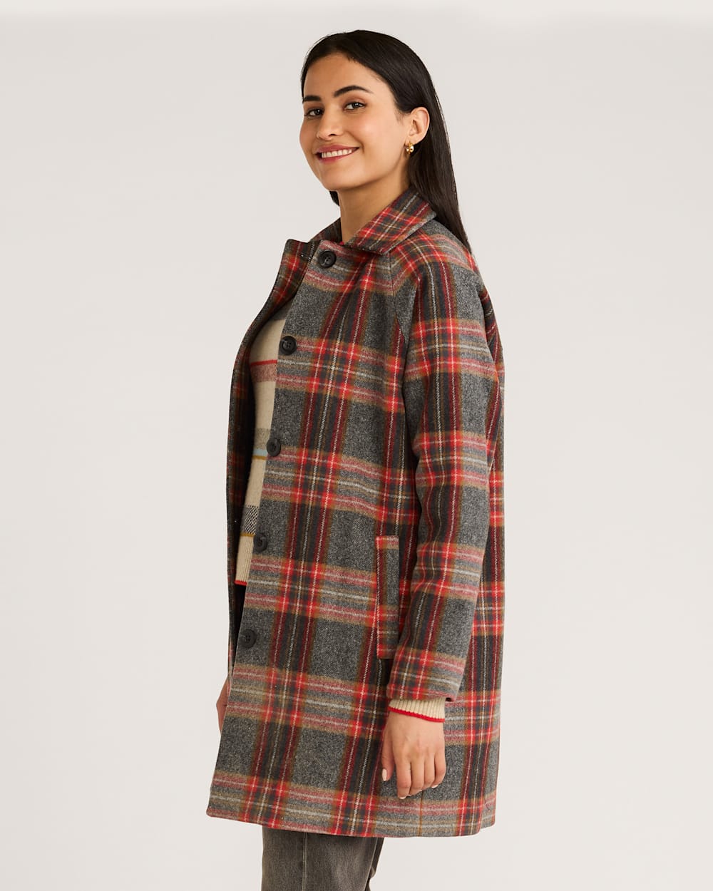 WOMEN'S PENDLETON PLAID WOOL MAC COAT