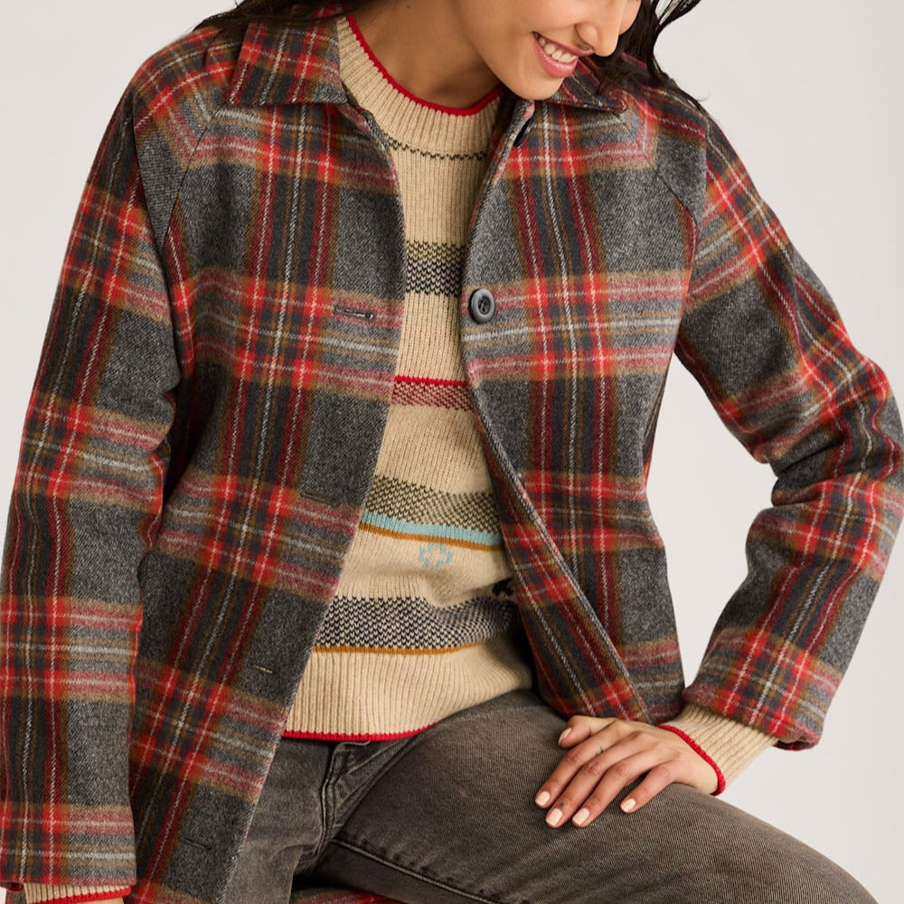 WOMEN'S PENDLETON PLAID WOOL MAC COAT