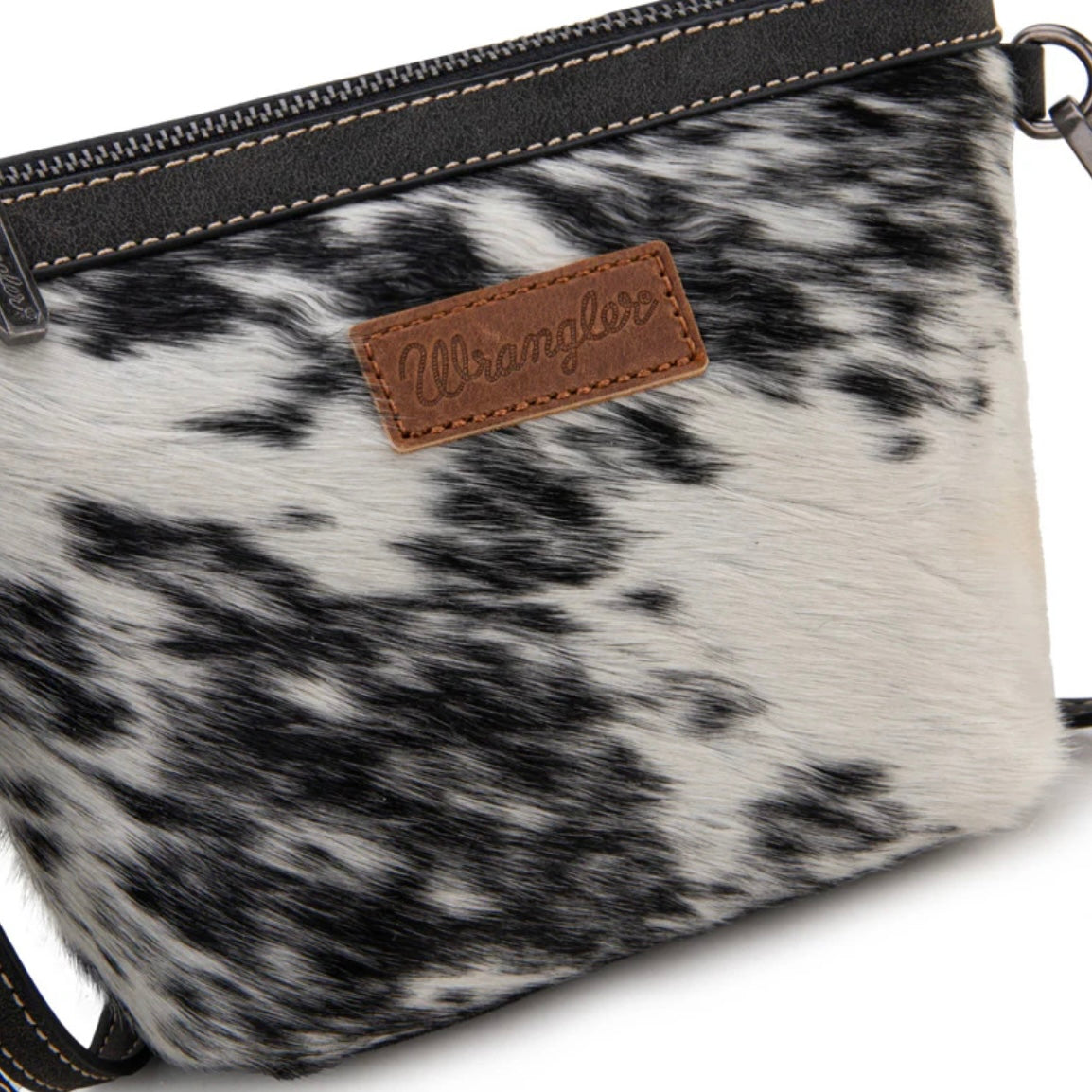 Wrangler Genuine Hair-On Cowhide Crossbody - Black