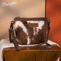 Wrangler Genuine Hair-On Cowhide Crossbody - Coffee