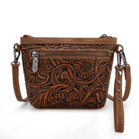 Wrangler Genuine Hair-On Cowhide Crossbody - Coffee