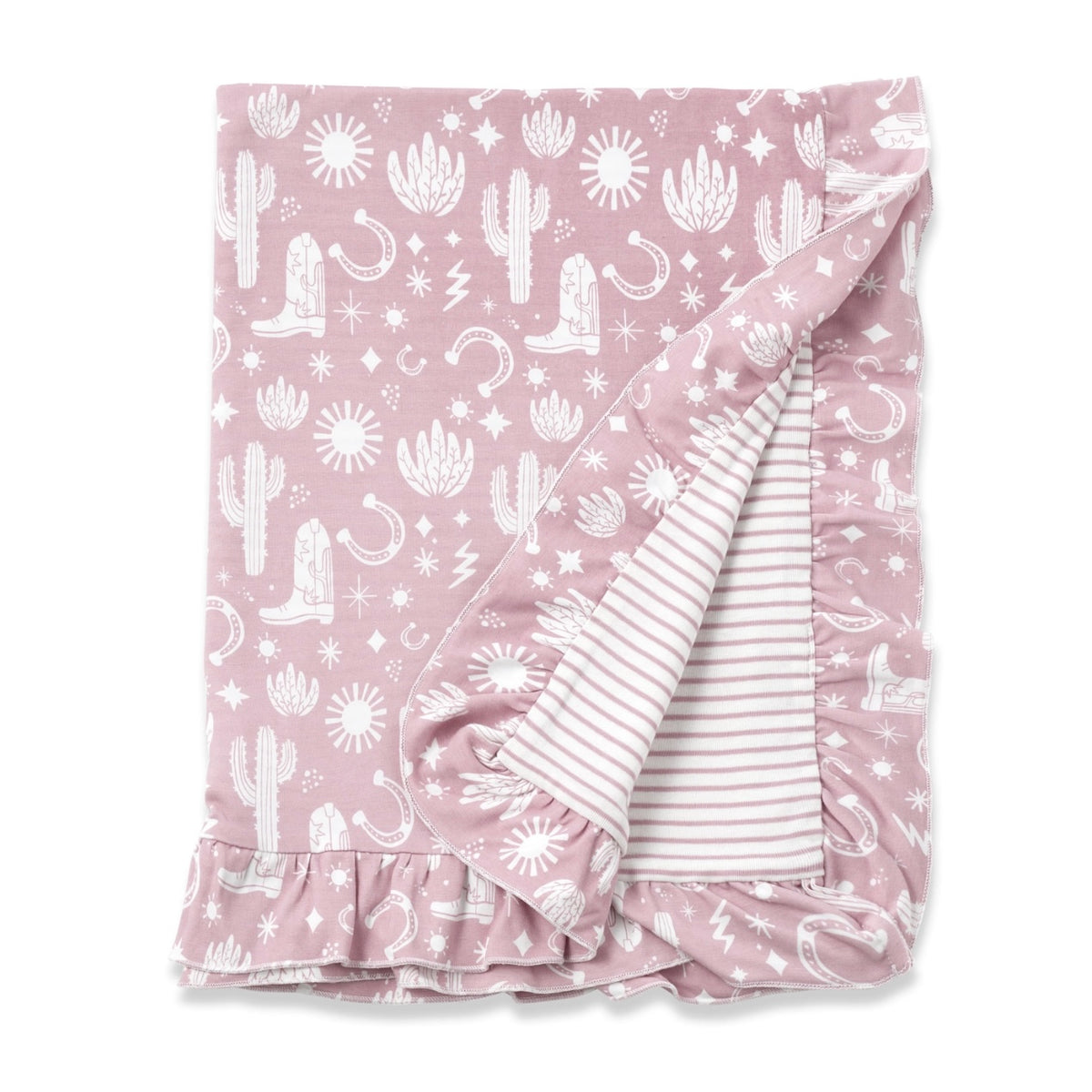 Baby Girl's Wild West/Pink Bamboo Stroller Blanket