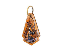 Night Blossom Hand-tooled Key Fob