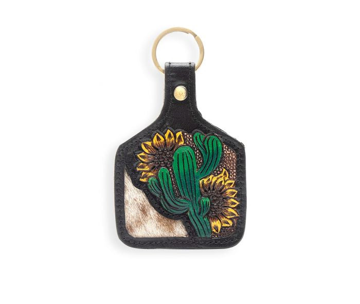 Desert O' Mine Hand-tooled Leather Key Fob