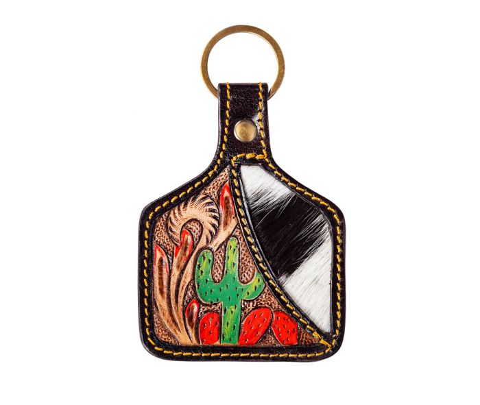 Wild Prairie Hand-tooled Key Fob