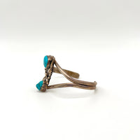 Turquoise and Sterling Silver Feathers Cuff Bracelet
